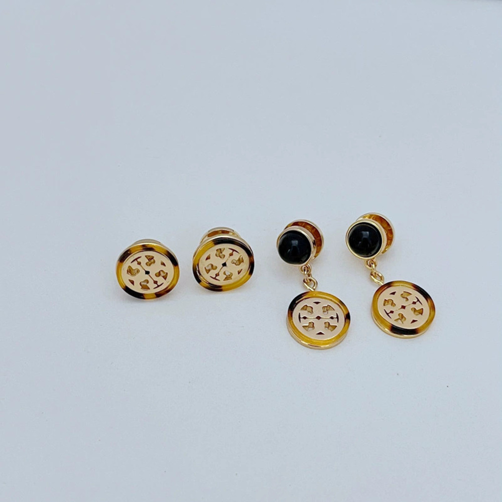 Tory Burch Hollow Letter Metal Earrings